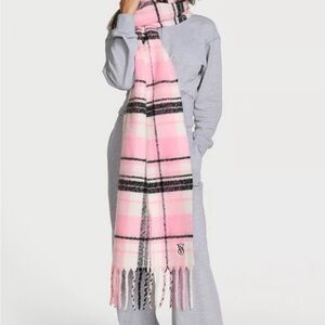 Victoria's Secret Pink and Black Plaid Scarf